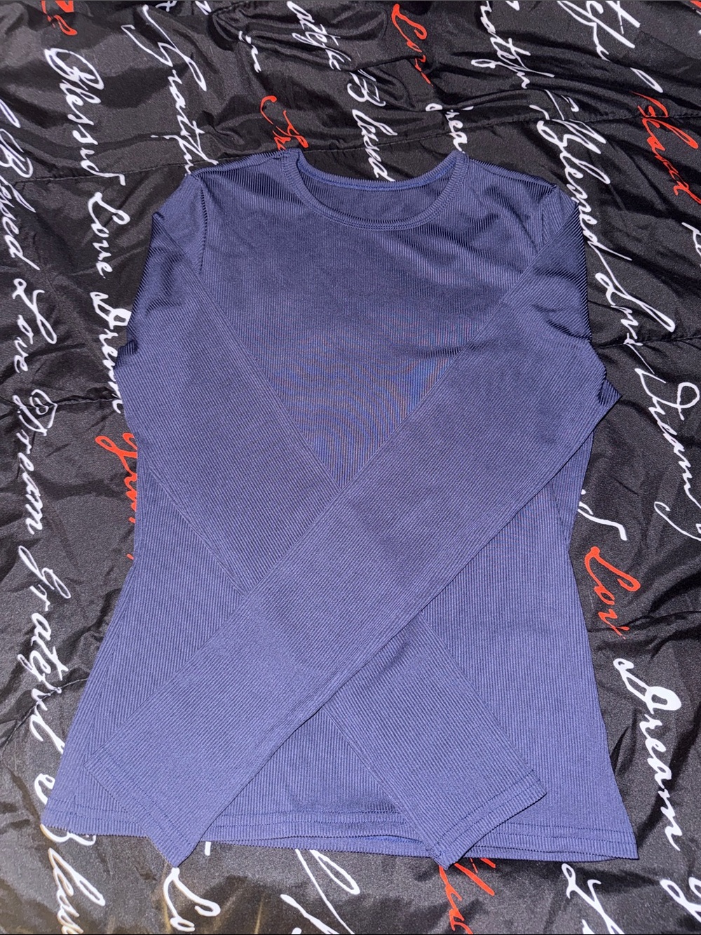 Women’s Long Sleeve Ribbed Top - Navy